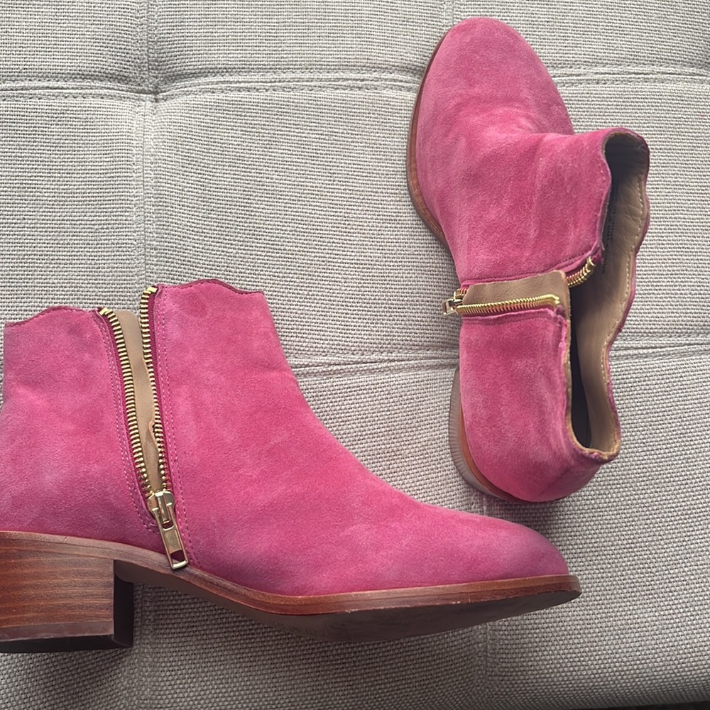 Pink ankle booties